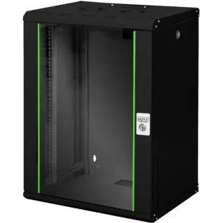 Digitus Wandgehäuse Unique 600x450 16U, IT-Schrank (schwarz, 16 Höheneinheiten)