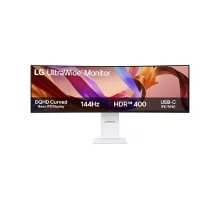 LG UltraWide 49U950A-W, LED-Monitor (124.5 cm (49 Zoll), weiß, DQHD, Nano-IPS, Curved, HDMI, DP, USB-C, 144Hz Panel)