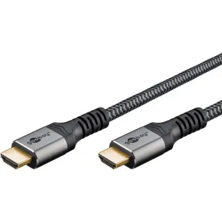 goobay Plus High-Speed-HDMI-Kabel mit Ethernet, 4K @ 60Hz (grau, 15 Meter)