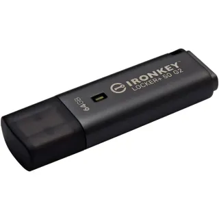 Kingston IronKey Locker+ 50 G2 64 GB, USB-Stick (anthrazit, USB-A 3.2 Gen 1)
