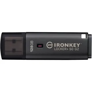 Kingston IronKey Locker+ 50 G2 128 GB, USB-Stick (anthrazit, USB-A 3.2 Gen 1)