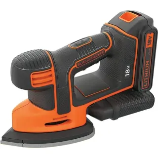 BLACK+DECKER Akku-Dreieckschleifer Mouse BDCDS18, 18Volt, Deltaschleifer (orange/schwarz, Li-Ionen Akku 1,5Ah)