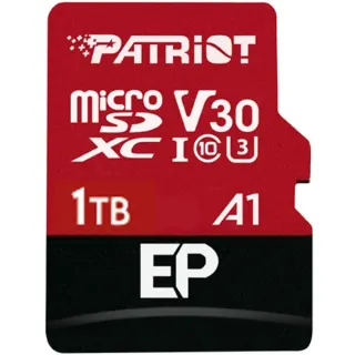 Patriot EP Series 1 TB microSDXC, Speicherkarte (rot/schwarz, UHS-I U3, Class 10, V30, A1)