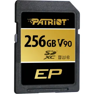 Patriot EP 256 GB SDXC, Speicherkarte (schwarz, UHS-II U3, Class 10, V90)