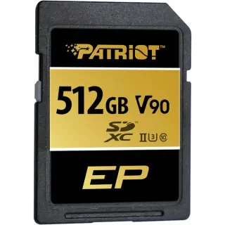 Patriot EP 512 GB SDXC, Speicherkarte (schwarz, UHS-II U3, Class 10, V90)