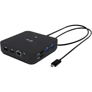 i-tec USB-C DP Dual HDMI Docking Station, Dockingstation (schwarz, Power Delivery 100 W, HDMI, DP)