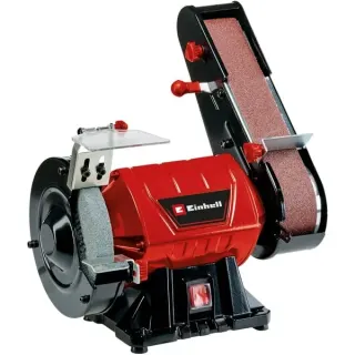EINHELL Stand-Bandschleifer TC-US 350, Doppelschleifer (rot/schwarz, 350 Watt)