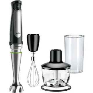 Braun MultiQuick 7 Stabmixer MQ 7035X (schwarz/edelstahl, 1.000 Watt, mit Zerkleinerer und Schneebesen)