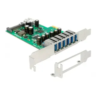 DeLOCK PCI Express x1 Karte zu 6 x extern + 1 x intern USB 5, USB-Controller