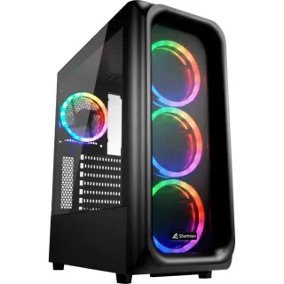 Sharkoon TK5M RGB Generalüberholt, Tower-Gehäuse (schwarz, Gehärtetes Glas)
