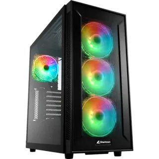 Sharkoon TG6M RGB Generalüberholt, Tower-Gehäuse (schwarz, Seitenteil aus gehärtetem Glas)