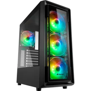 Sharkoon TK4 RGB Generalüberholt, Tower-Gehäuse (schwarz, Gehärtetes Glas)