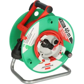 Brennenstuhl Garant G Bretec IP44 Garten-Kabeltrommel, 1 Anschluss (grün/rot, 38 + 2 Meter, Bretec-Drehkontakt-System)