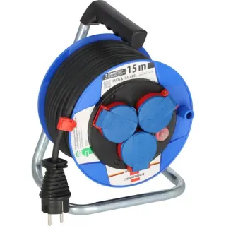 Brennenstuhl Garant Kompakt IP44, 3-fach, Kabeltrommel (blau/schwarz, 15 Meter)