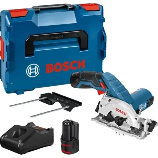 Bosch Professional Akku-Handkreissäge GKS 12V-26 Professional, 12Volt (blau/schwarz, 2x Li-Ionen Akku 3,0Ah, in L-BOXX)
