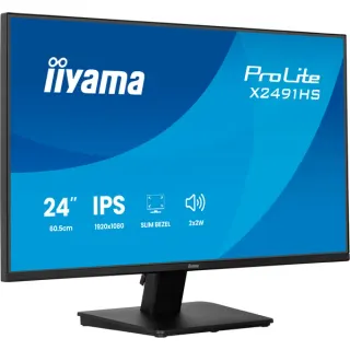 iiyama ProLite X2491HS-B1, LED-Monitor (60.5 cm (23.8 Zoll), schwarz (matt), FullHD, IPS, HDMI, DP, Lautsprecher, 120Hz Panel)