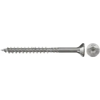 fischer Spanplattenschraube PowerFast 6,0x40 Senkkopf TX (200 Stück, mit Teilgewinde, Edelstahl A2)