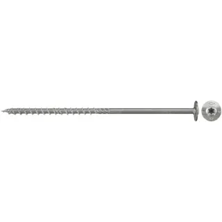 fischer Holzbauschraube PowerFast 6,0x160 Tellerkopf TX (100 Stück, mit Teilgewinde, Edelstahl A2)