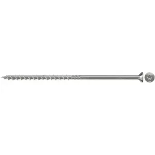 fischer Spanplattenschraube PowerFast 6,0x200 Senkkopf TX (100 Stück, mit Teilgewinde, Edelstahl A4)