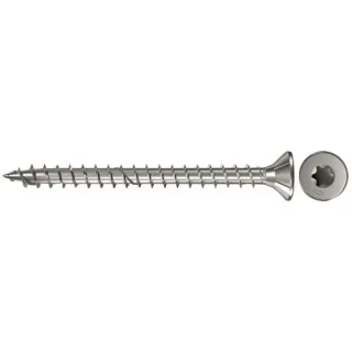 fischer Spanplattenschraube PowerFast 5,0x30 Senkkopf TX (200 Stück, mit Vollgewinde, Edelstahl A4)
