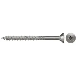 fischer Spanplattenschraube PowerFast 6,0 x 120 Senkkopf PZ (100 Stück, Teilgewinde, nicht rostender Stahl A2)