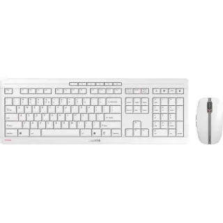 CHERRY STREAM DESKTOP RECHARGE, Desktop-Set (weiß/grau, EU-Layout (QWERTY), Cherry SX-Scherentechnologie)