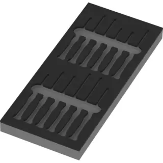 Wera 9816 Schaumstoffeinlage für Schraubendreher Kraftform Micro Set 2, leer (schwarz/grau, für Tool Rebel Werkstattwagen)