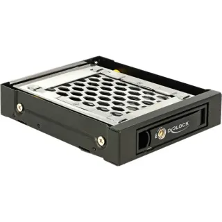 DeLOCK 3,5" Wechselrahmen für 1x 2,5" SATA/SAS HDD/SSD (schwarz, mit Vibrationsschutz)