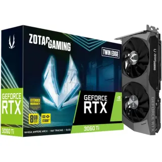 ZOTAC GeForce RTX 3060 Ti TWIN EDGE LHR Generalüberholt, Grafikkarte (Lite Hash Rate, 3x DisplayPort, 1x HDMI 2.1)