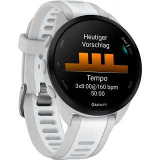 Garmin Forerunner 165, Smartwatch (weiß/hellgrau, 43 mm, Silikon-Armband)