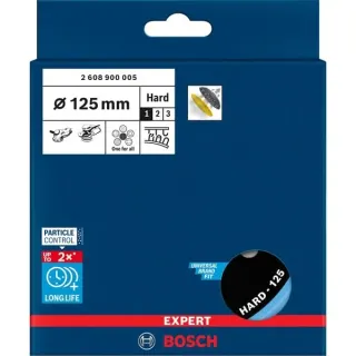 Bosch Professional Expert Multiloch Universalstützteller, hart, Ø125mm, M8+5/16", Schleifteller (schwarz, für Exzenterschleifer)