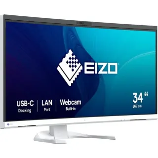 EIZO FlexScan EV3450XC-WT, LED-Monitor (86.7 cm (34.1 Zoll), weiß, UWQHD, IPS, Webcam, Mikrofon, USB-C)