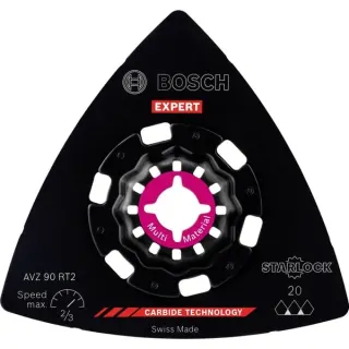 Bosch Professional Expert Carbide Schleifplatte AVZ 90 RT2 MultiMaterial, Ø 90mm, Schleifscheibe (10 Stück, Starlock, K20)