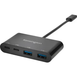 Kensington CH1000 USB-C 4-Port Hub, USB-Hub (schwarz, 2x USB 3.0 Typ-A | 2x USB 3.0 Typ-C )