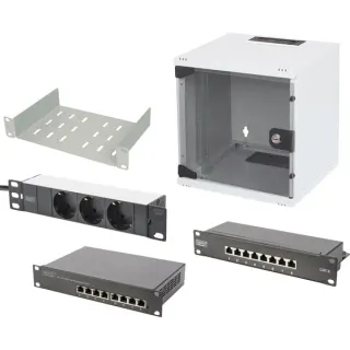 Digitus 25,4 cm (10") Set 1 6HE, IT-Schrank (hellgrau, 6 Höheneinheiten)