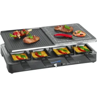 Clatronic 2-in-1 Raclette-Grill RG 3518 (schwarz/edelstahl)