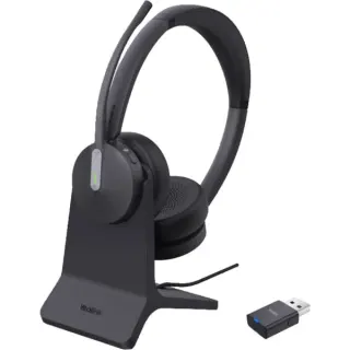 Yealink WH64 Hybrid Dual mit Ladeständer, Headset (schwarz, DECT & Bluetooth Hybrid Funktechnologie )