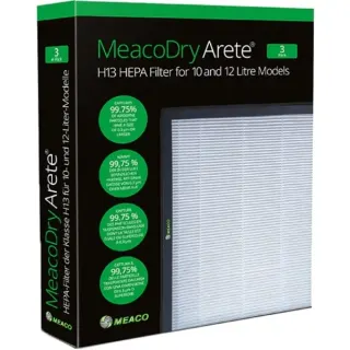 Meaco Dry Arete One H13 HEPA-Filter 10L / 12L, 3 Stück (für Meaco Dry Arete One 10L und 12L Luftentfeuchter)