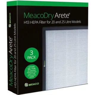 Meaco Dry Arete One H13 HEPA-Filter 20L / 25L, 3 Stück (für Meaco Dry Arete One 20L und 25L Luftentfeuchter)