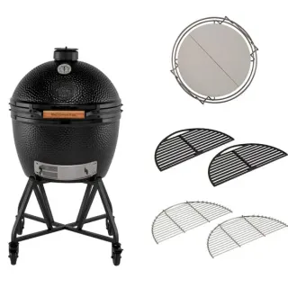 Big Green Egg The Onyx XLarge Starter-Paket, Holzkohlegrill (schwarz, Ø 61cm)