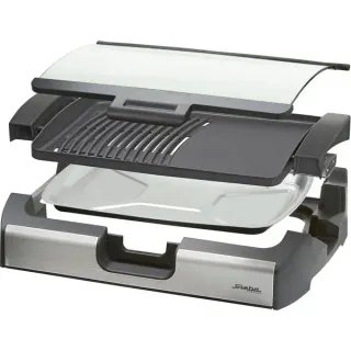 Steba BBQ Tischgrill VG 200 , Elektrogrill (schwarz, 2.200 Watt, mit Glasdeckel)