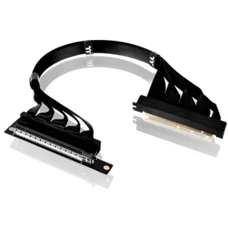 Thermaltake PCI-E 4.0 Dual 90° Riser Cable, Kabel (schwarz, 40cm)