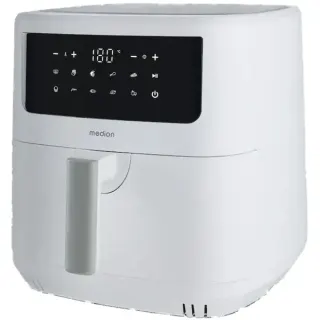 Medion Heißluftfritteuse Life MD 11750 P10 XL (weiß (matt), 2.150 Watt, Korb 6,8 Liter)
