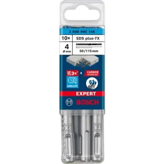 Bosch Professional EXPERT Hammerbohrer SDS-plus-7X, Ø 4mm, 10 Stück (Arbeitslänge 50mm)