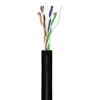 goobay Outdoor Netzwerkabel Cat.6 U/UTP (schwarz, 100 Meter)
