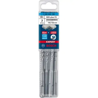 Bosch Professional EXPERT Hammerbohrer SDS-plus-7X, Ø 7mm, 10 Stück (Arbeitslänge 100mm)