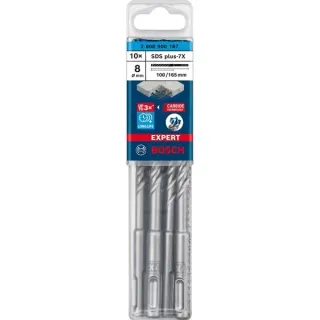 Bosch Professional EXPERT Hammerbohrer SDS-plus-7X, Ø 8mm, 10 Stück (Arbeitslänge 100mm)