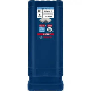 Bosch Professional EXPERT Hammerbohrer SDS-plus-7X, Ø 6mm, 30 Stück (Arbeitslänge 100mm)