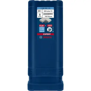 Bosch Professional EXPERT Hammerbohrer SDS-plus-7X, Ø 5mm, 30 Stück (Arbeitslänge 100mm)