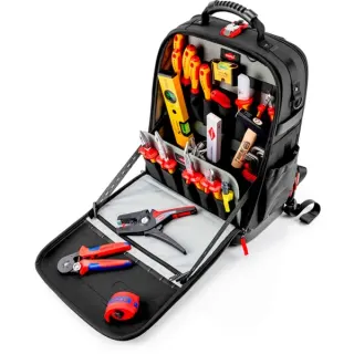 KNIPEX Werkzeugrucksack Modular X18 Elektro, Werkzeug-Set (schwarz, 22-teiliges Sortiment)